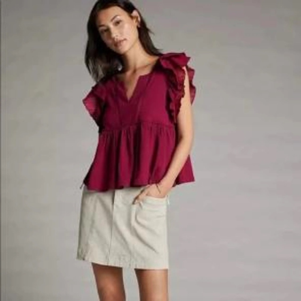 NWT Anthropologie Ruffled Top